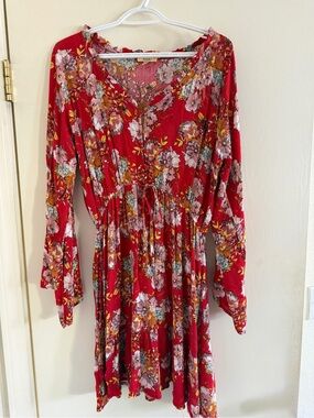 Kori Pink and Red Floral Dress